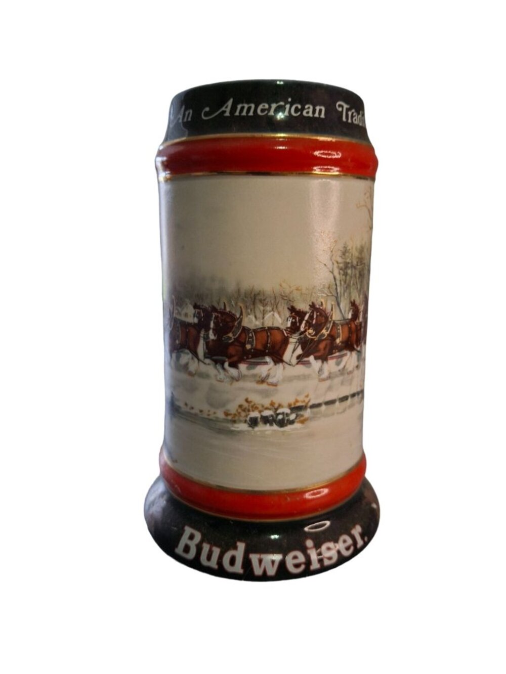 1990 Budweiser Clydesdale Beer Stein Susan Sampson Ceramarte Brazil Mug